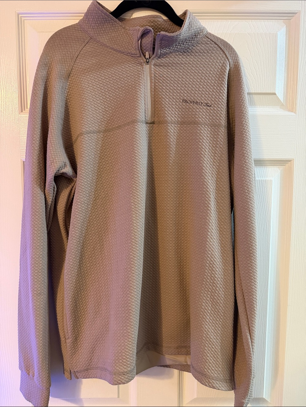 Quarter-Zip Men's Sweater Pullover - Taupe